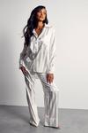 MissPap Premium Satin Stripe 3 Piece Pyjama Set thumbnail 1