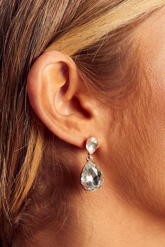 MissPap Clear Diamante Drop Earrings 2