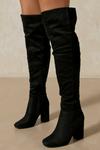 MissPap Over The Knee Faux Suede Heeled Boots thumbnail 1