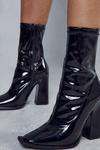 MissPap Square Toe Heeled Patent Ankle Boots thumbnail 2