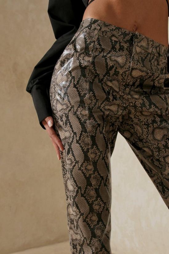 MissPap Faux Leather Snake Print Trouser 2