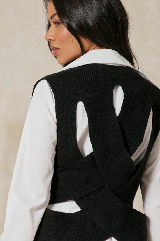 MissPap Woven Back Detail Knitted Vest 2
