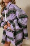 MissPap Oversized Brushed Abstract Checked Shacket thumbnail 2