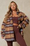 MissPap Oversized Brushed Abstract Checked Shacket thumbnail 1