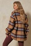 MissPap Oversized Brushed Abstract Checked Shacket thumbnail 3