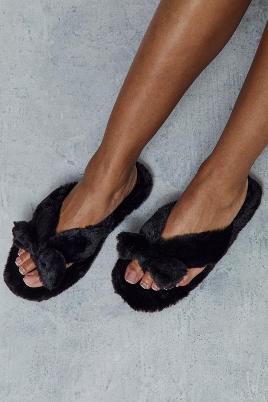 MissPap Faux Fur Fluffy Bow Slippers 2
