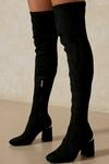 MissPap Faux Suede Over The Knee Block Heel Boot thumbnail 1