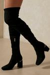 MissPap Faux Suede Over The Knee Block Heel Boot thumbnail 3