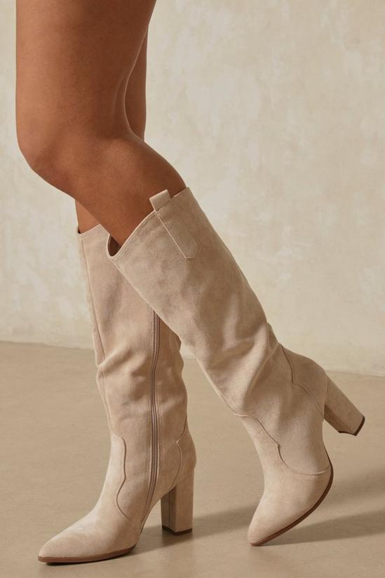 MissPap Faux Suede Western Knee High Boots 3