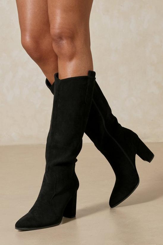 MissPap Faux Suede Western Knee High Boots 1