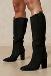 MissPap Faux Suede Western Knee High Boots thumbnail 3