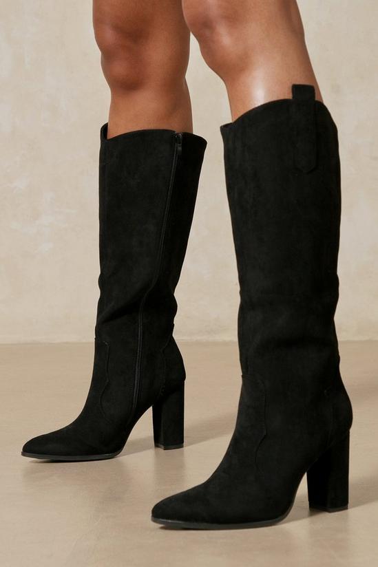 MissPap Faux Suede Western Knee High Boots 3