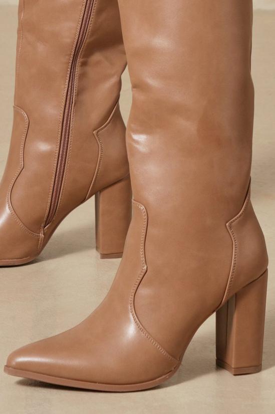 MissPap Leather Look Western Knee High Boot 2
