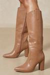 MissPap Leather Look Western Knee High Boot thumbnail 3
