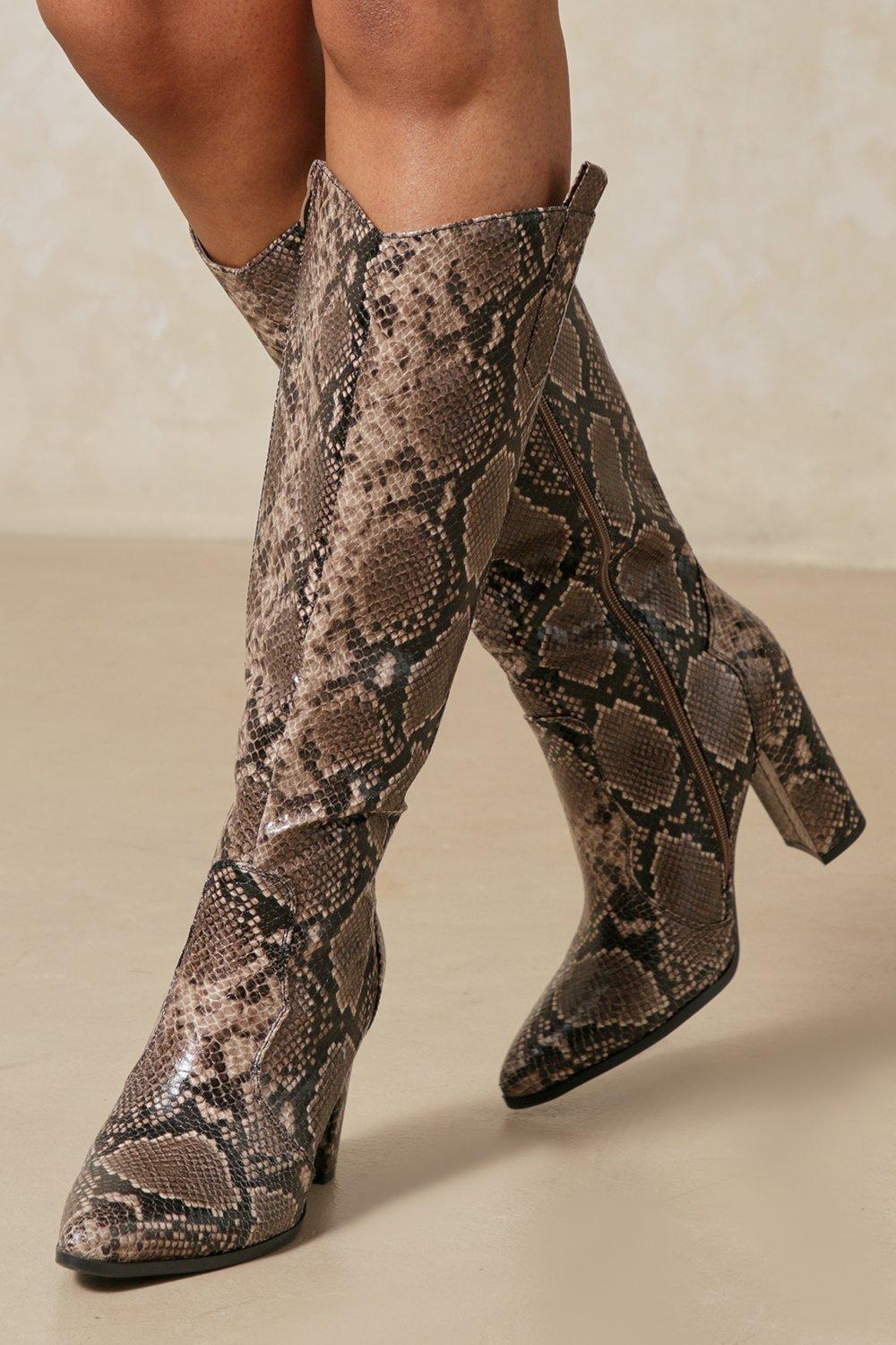 Snake knee hot sale high boots