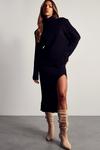 MissPap Roll Neck Knitted Jumper & Midi Skirt Co-ord thumbnail 4