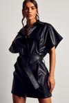 MissPap Leather Look Belted Shirt Dress thumbnail 1