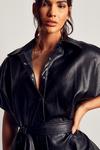MissPap Leather Look Belted Shirt Dress thumbnail 5