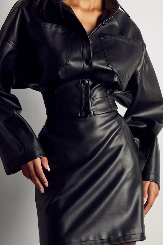 MissPap Premium Leather Look Pleat Detail Jacket 5