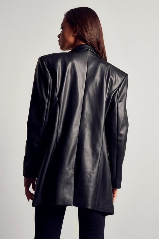 MissPap Longline Leather Look Blazer 3