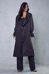 MissPap Tie Sleeve Detail Trench Coat thumbnail 1
