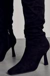 MissPap Faux Suede Ruched Knee High Boots thumbnail 2