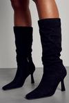 MissPap Faux Suede Ruched Knee High Boots thumbnail 3