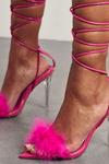 MissPap Feather Lace Up Strappy Heels thumbnail 2