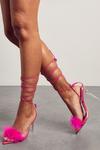 MissPap Feather Lace Up Strappy Heels thumbnail 3