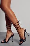MissPap Ruched Front Lace Up Heels thumbnail 3