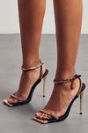 MissPap Square Toe Chain Detail Strappy Heels thumbnail 1