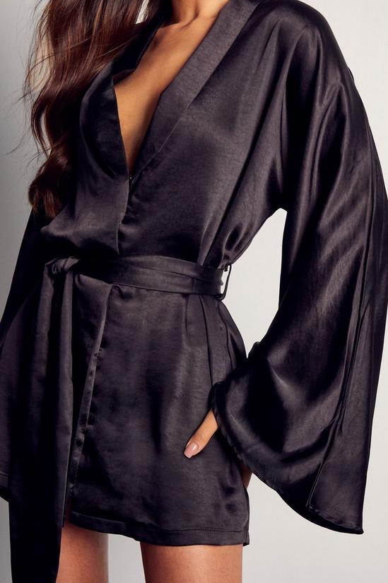 MissPap Premium Satin Kimono Sleeve Wrap Blazer Dress 2
