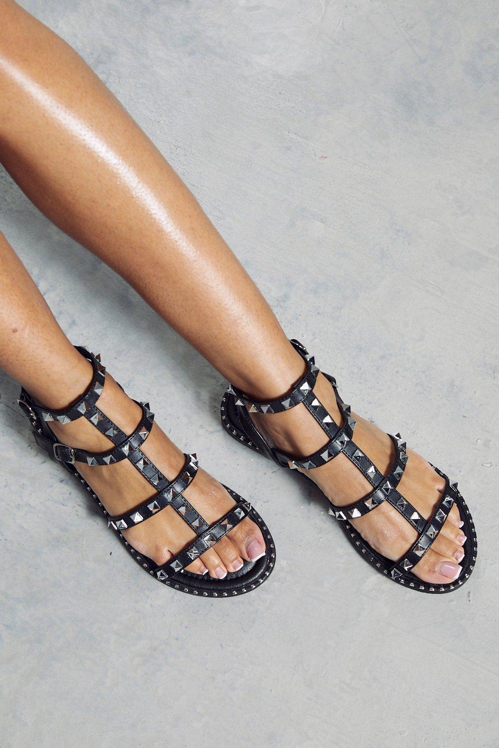 Studded 2025 caged sandals