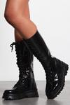 MissPap Patent Lace Up Knee High Boots thumbnail 1