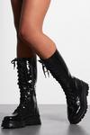 MissPap Patent Lace Up Knee High Boots thumbnail 3