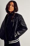 MissPap Leather Look Quilted Bomber Jacket thumbnail 5