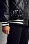 MissPap Leather Look Quilted Bomber Jacket thumbnail 6
