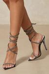 MissPap Diamante Strappy Lace Up Heels thumbnail 1