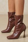 MissPap Square Toe Clear Heel Ankle Boots thumbnail 1