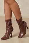 MissPap Square Toe Clear Heel Ankle Boots thumbnail 3