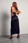 MissPap Premium Satin Ruched Strappy Maxi Dress thumbnail 3