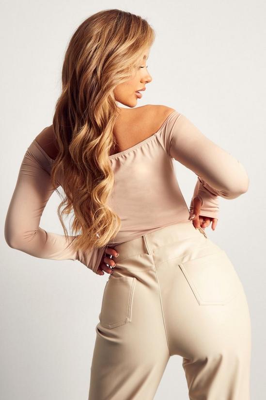 MissPap Slinky Double Layer Cut Out Bardot Bodysuit 3
