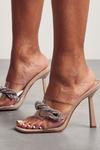 MissPap Diamante Knot Clear Heeled Mules thumbnail 2