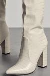 MissPap Croc Knee High Heeled Boots thumbnail 2