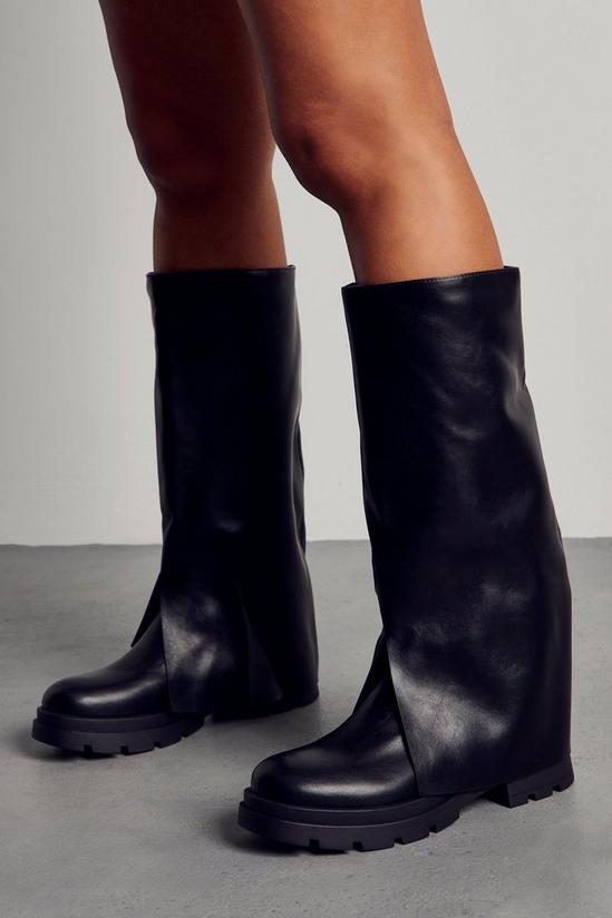 MissPap Folded Chunky Knee High Boots 1