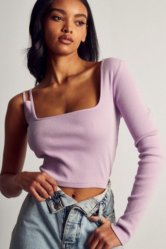 MissPap Ribbed Strappy One Sleeve Top 1