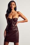 MissPap Premium Leather Look Corset Bandeau Mini Dress thumbnail 1