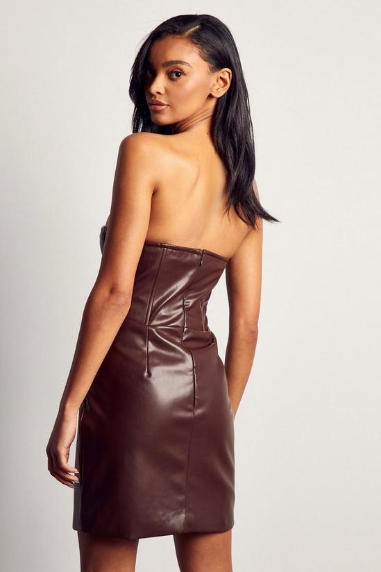 MissPap Premium Leather Look Corset Bandeau Mini Dress 3
