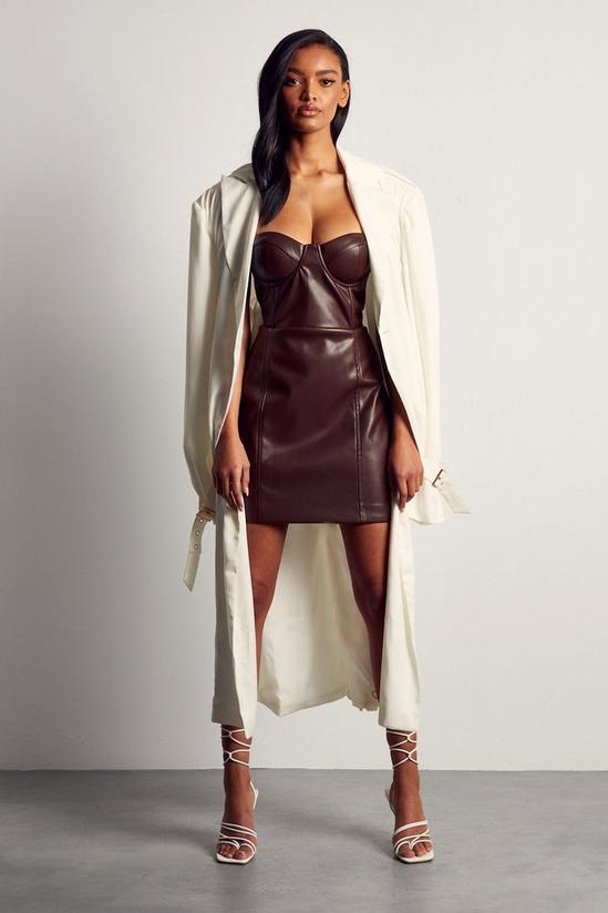 MissPap Premium Leather Look Corset Bandeau Mini Dress 4