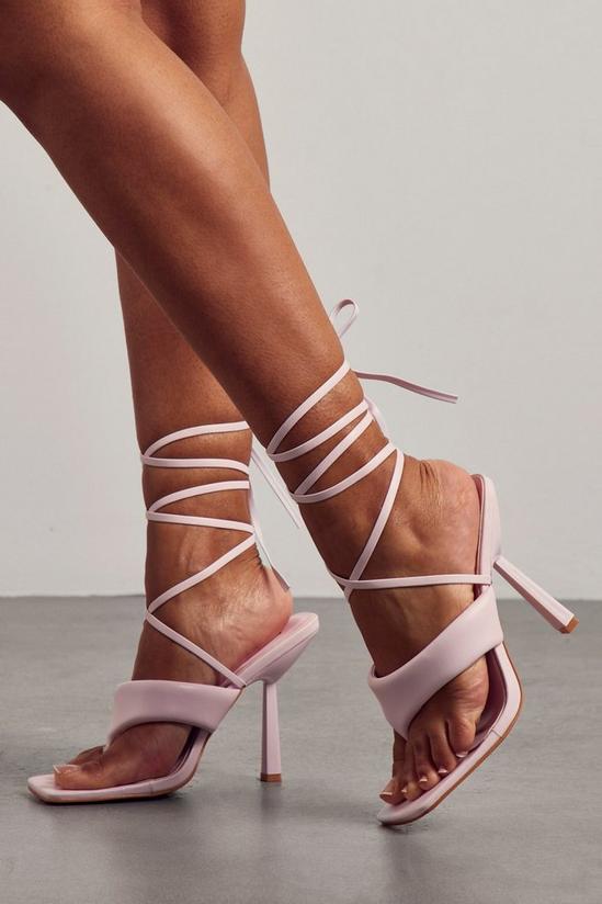 MissPap Padded Toe Post Strappy Heels 1